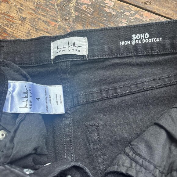 Nicole Miller Soho High Rise Bootcut Jeans Womens 4 Black Flare - Picture 8 of 8